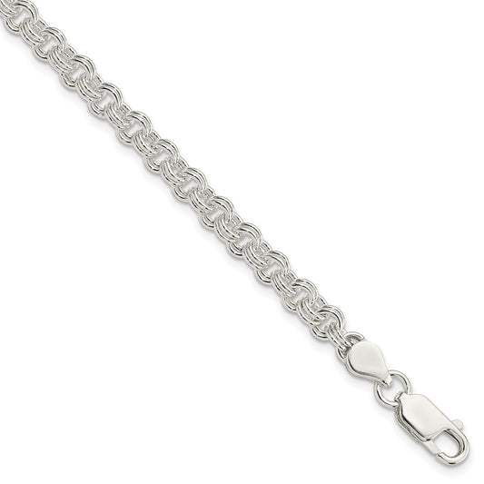 925 Sterling Silver 4.9mm Fancy Link Bracelet 8.5 inch
