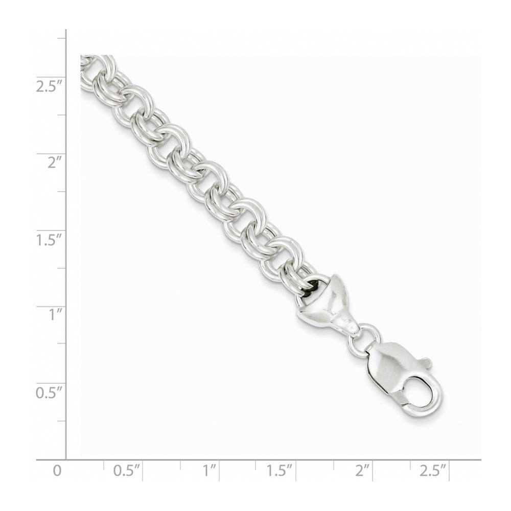 925 Sterling Silver Double Link Bracelet 7.5 inch