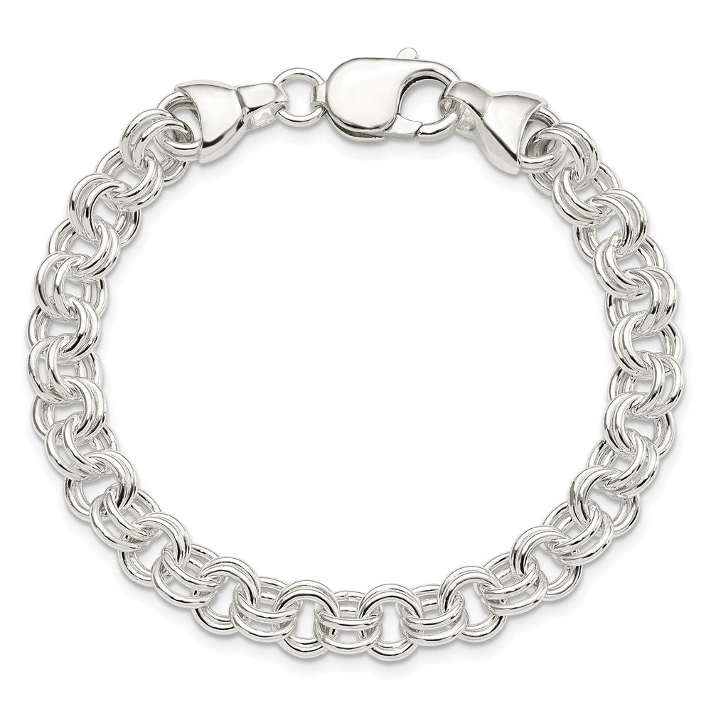 925 Sterling Silver Double Link Bracelet 7.5 inch