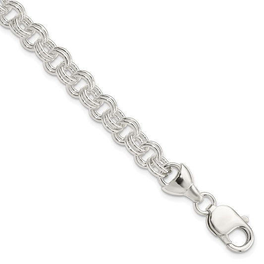 925 Sterling Silver Double Link Bracelet 7.5 inch