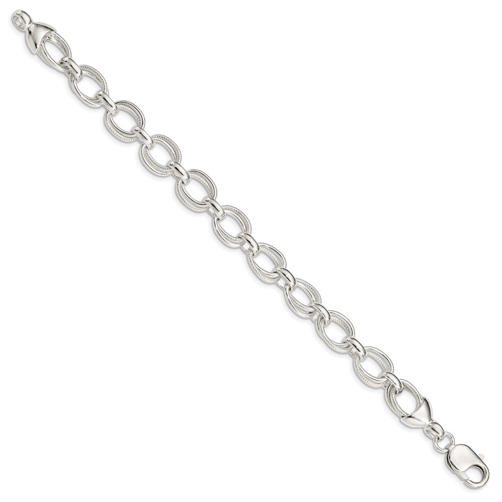 925 Sterling Silver 10.27mm Fancy Link Bracelet