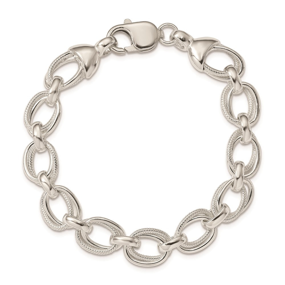 925 Sterling Silver 10.27mm Fancy Link Bracelet