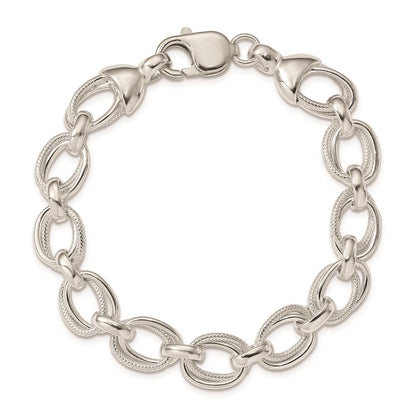 925 Sterling Silver 10.27mm Fancy Link Bracelet