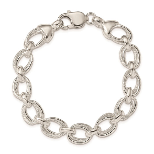 925 Sterling Silver 10.27mm Fancy Link Bracelet
