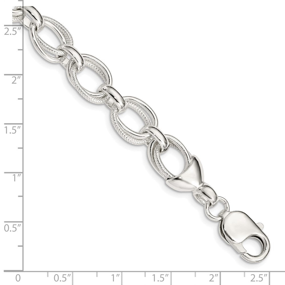 925 Sterling Silver 10.27mm Fancy Link Bracelet