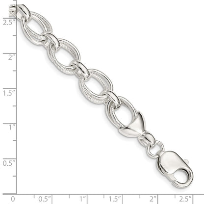 925 Sterling Silver 10.27mm Fancy Link Bracelet