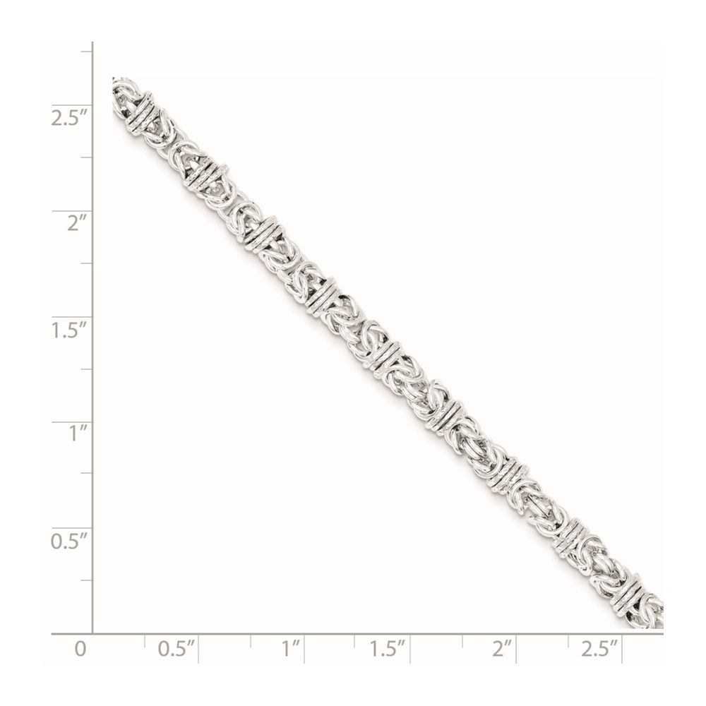 925 Sterling Silver 5mm Polished Fancy Link Bracelet 7.5 inch
