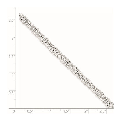 925 Sterling Silver 5mm Polished Fancy Link Bracelet 7.5 inch