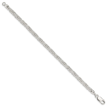 925 Sterling Silver 5mm Polished Fancy Link Bracelet 7.5 inch