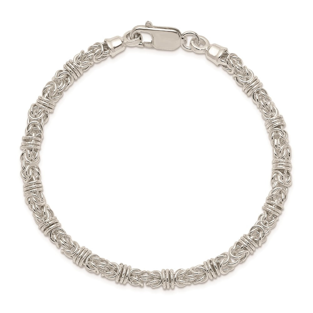 925 Sterling Silver 5mm Polished Fancy Link Bracelet 7.5 inch