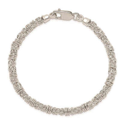925 Sterling Silver 5mm Polished Fancy Link Bracelet 7.5 inch
