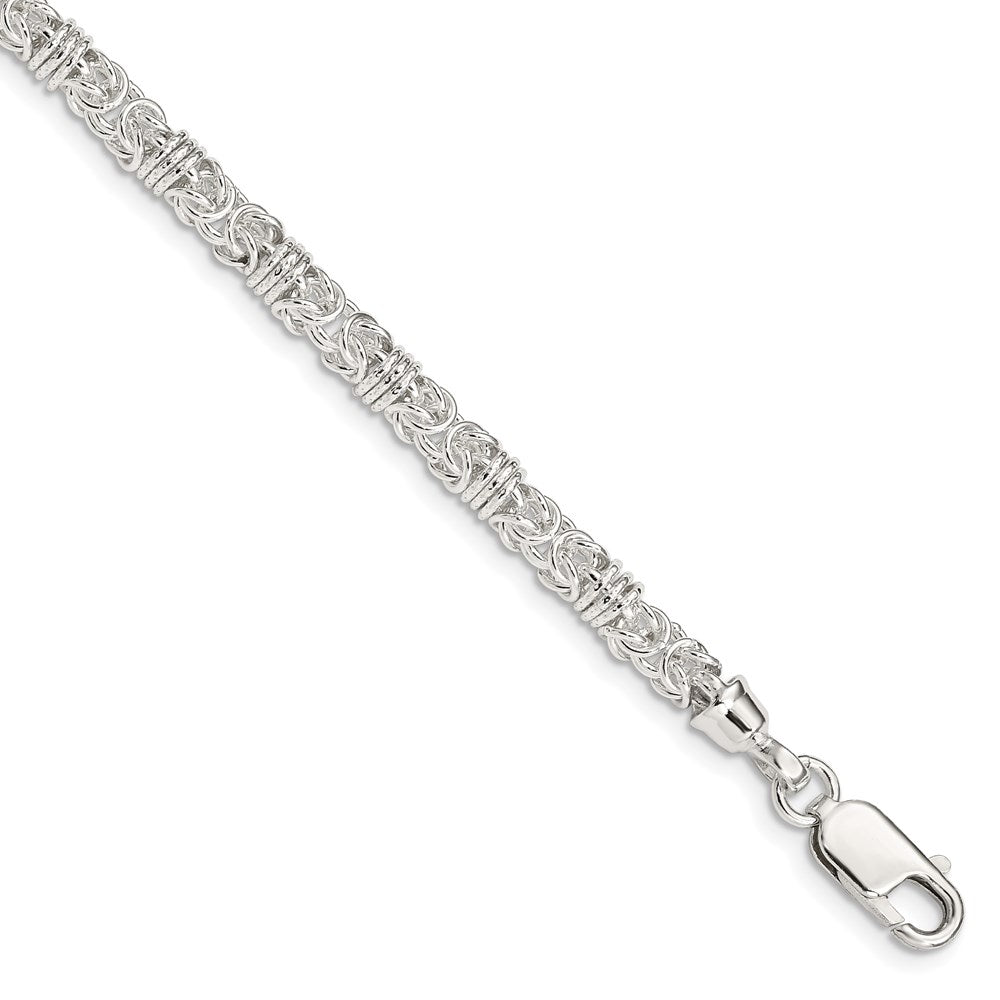 925 Sterling Silver 5mm Polished Fancy Link Bracelet 7.5 inch