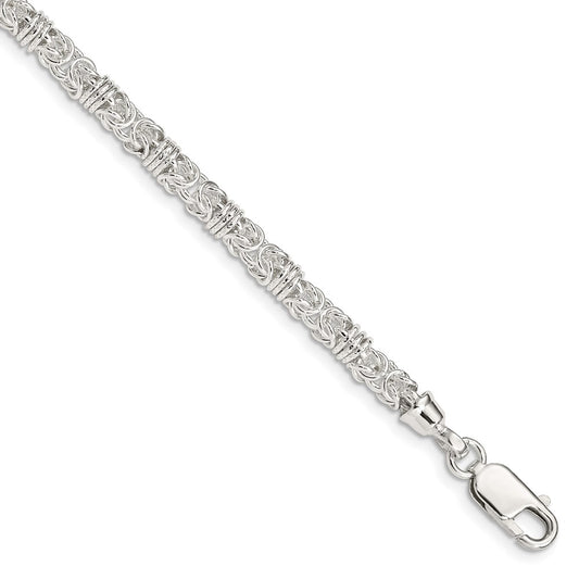 925 Sterling Silver 5mm Polished Fancy Link Bracelet 7.5 inch