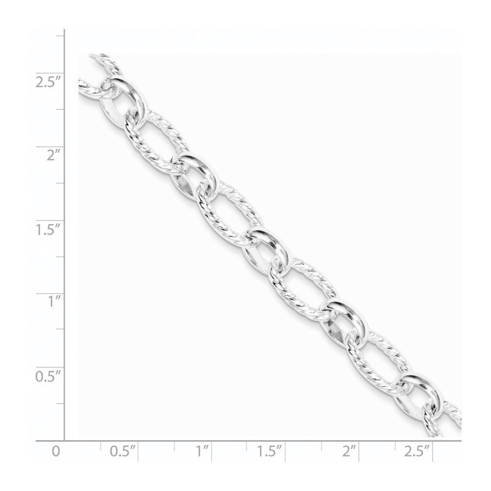 925 Sterling Silver 12mm Polished Fancy Link Bracelet 7.5 inch