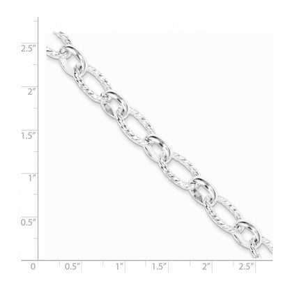 925 Sterling Silver 12mm Polished Fancy Link Bracelet 7.5 inch