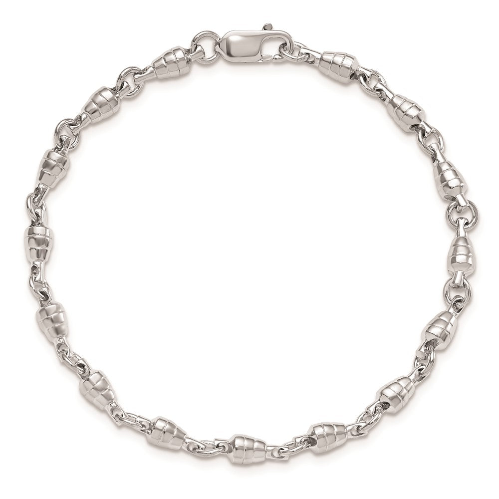 925 Sterling Silver Rhodium-plated Polished Swivel Link Bracelet 7.5 inch