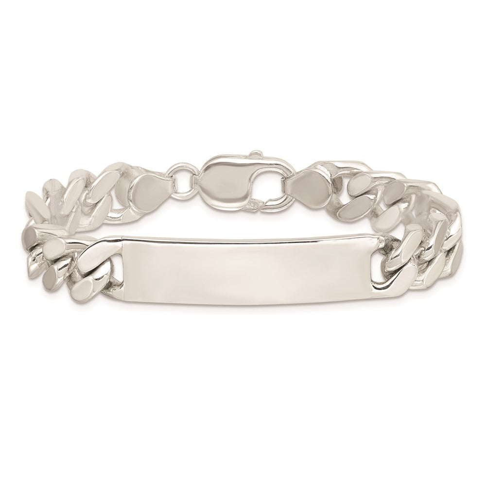 925 Sterling Silver 10mm Polished Engraveable Figaro Link ID Bracelet 8.5 inch