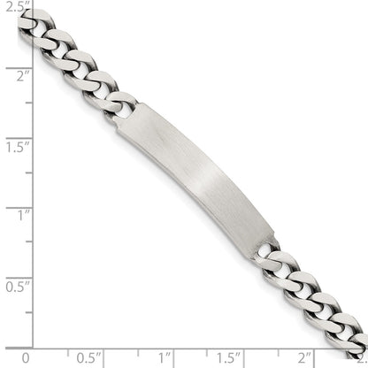 925 Sterling Silver 6mm Engraveable Antiqued Curb Link ID Bracelet