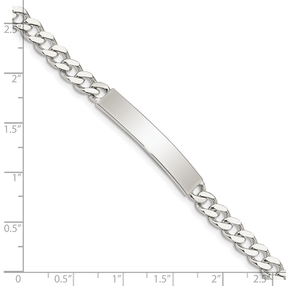 925 Sterling Silver 6mm Polished Engraveable Curb Link ID Bracelet 8 inch
