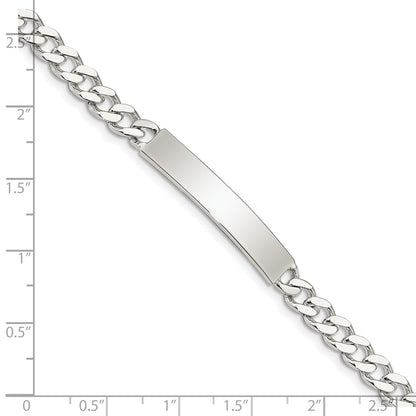 925 Sterling Silver 6mm Polished Engraveable Curb Link ID Bracelet 8 inch
