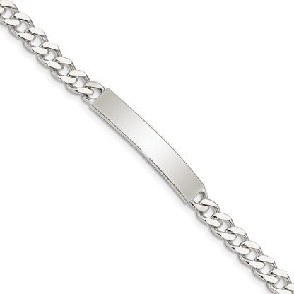 925 Sterling Silver 6mm Polished Engraveable Curb Link ID Bracelet 8 inch