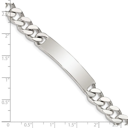 925 Sterling Silver 9mm Polished Engraveable Curb Link ID Bracelet 8 inch