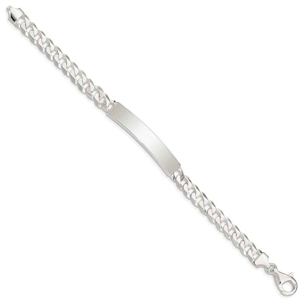 925 Sterling Silver 7mm Curb Link ID Bracelet 8.5 inch