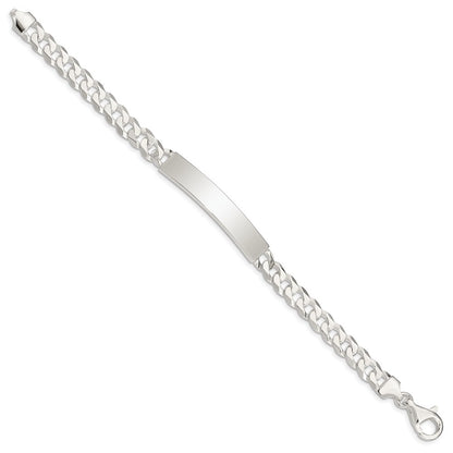 925 Sterling Silver 7mm Curb Link ID Bracelet 8.5 inch
