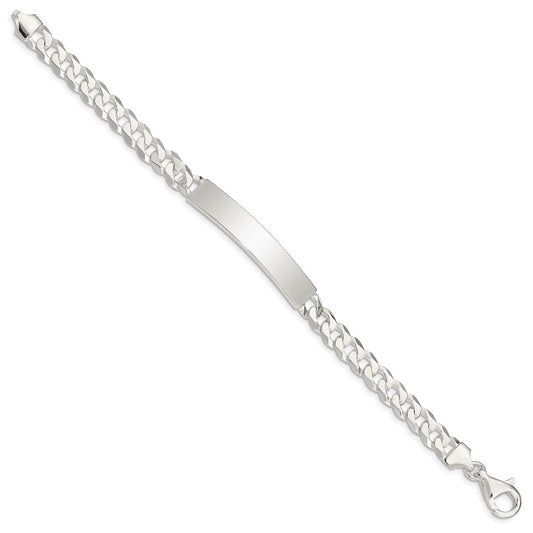 925 Sterling Silver 7mm Curb Link ID Bracelet 8.5 inch