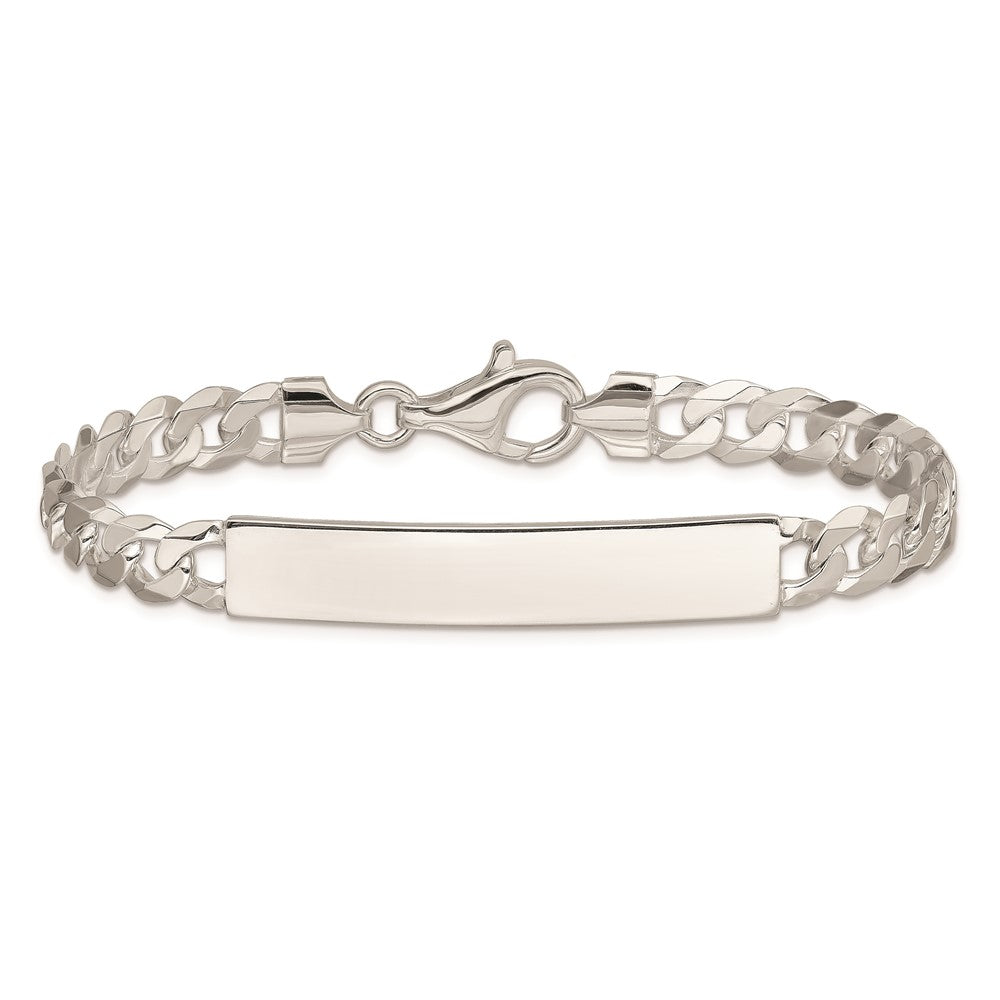 925 Sterling Silver 7mm Curb Link ID Bracelet 8.5 inch