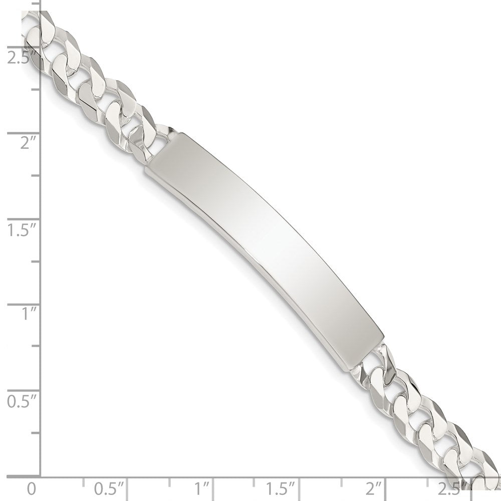 925 Sterling Silver 7mm Curb Link ID Bracelet 8.5 inch