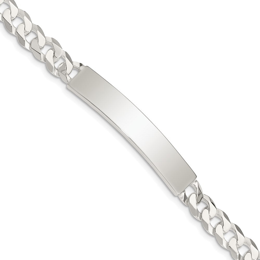 925 Sterling Silver 7mm Curb Link ID Bracelet 8.5 inch