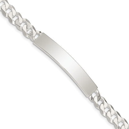 925 Sterling Silver 7mm Curb Link ID Bracelet 8.5 inch