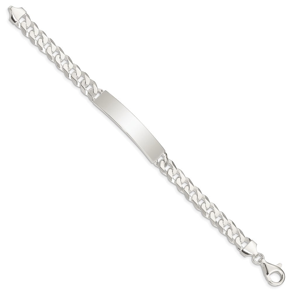 925 Sterling Silver 8mm Curb Link ID Bracelet 7.5 inch