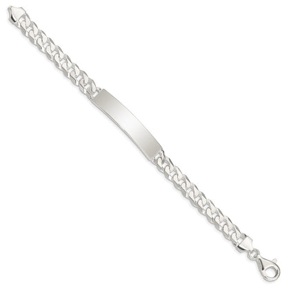 925 Sterling Silver 8mm Curb Link ID Bracelet 7.5 inch