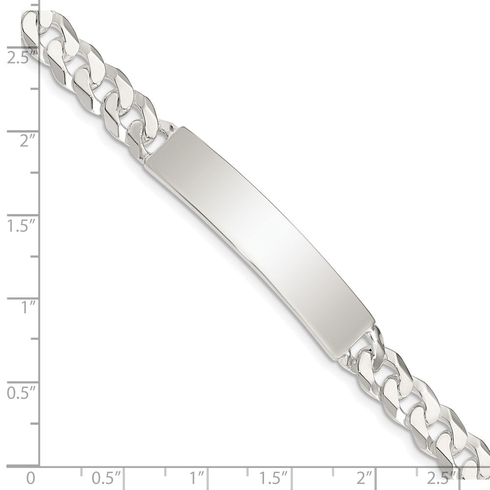 925 Sterling Silver 8mm Curb Link ID Bracelet 7.5 inch