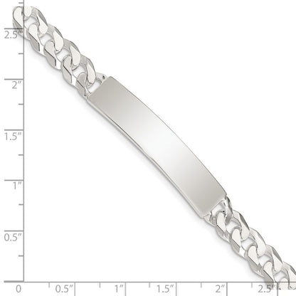 925 Sterling Silver 8mm Curb Link ID Bracelet 7.5 inch