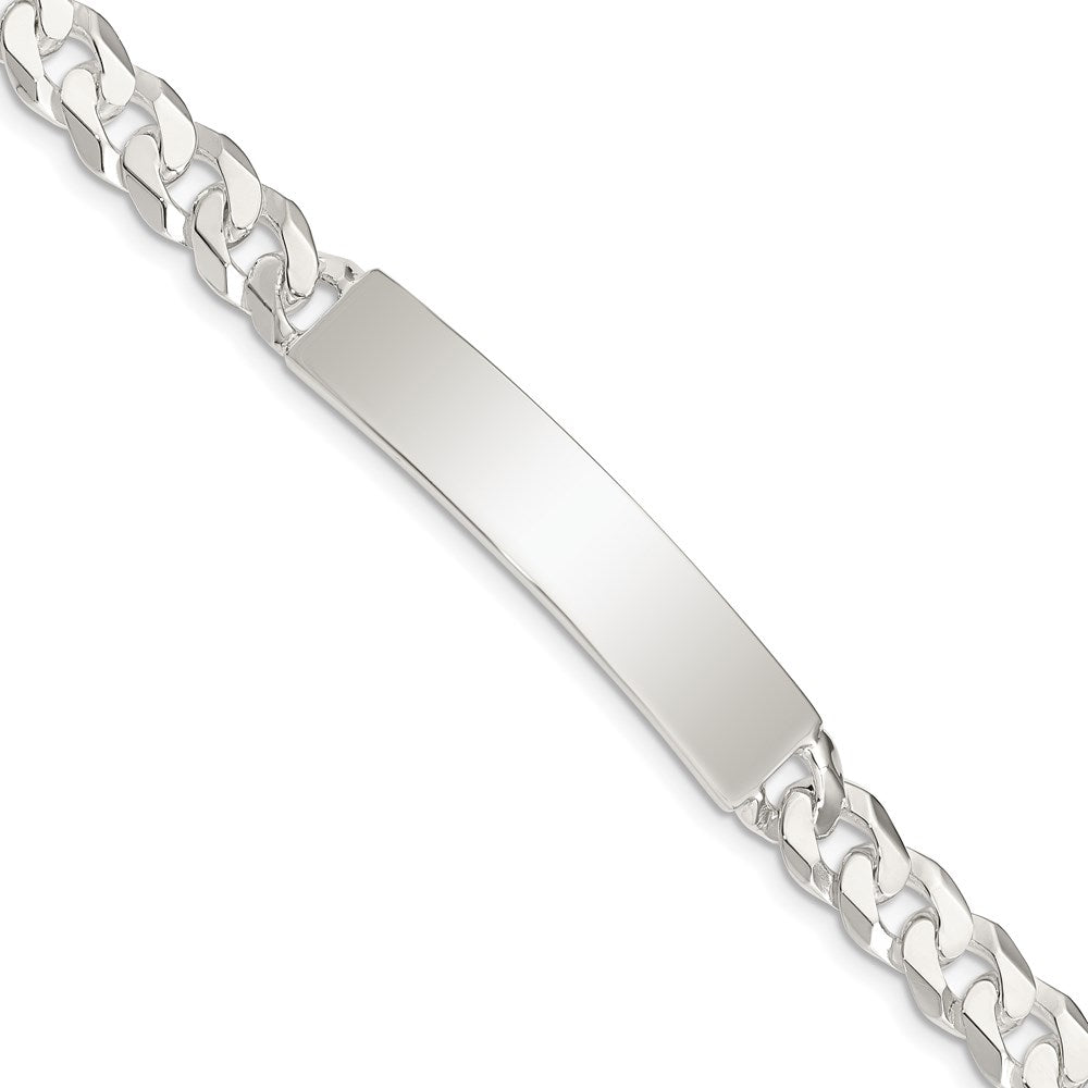925 Sterling Silver 8mm Curb Link ID Bracelet 7.5 inch