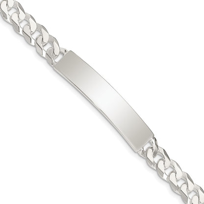925 Sterling Silver 8mm Curb Link ID Bracelet 7.5 inch