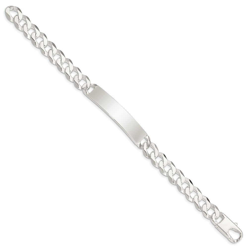 925 Sterling Silver 9mm Curb Link ID Bracelet 7.5 inch