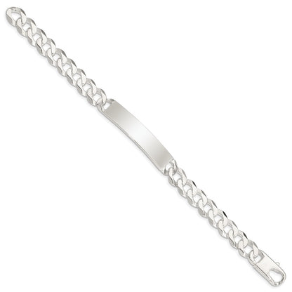 925 Sterling Silver 9mm Curb Link ID Bracelet 7.5 inch