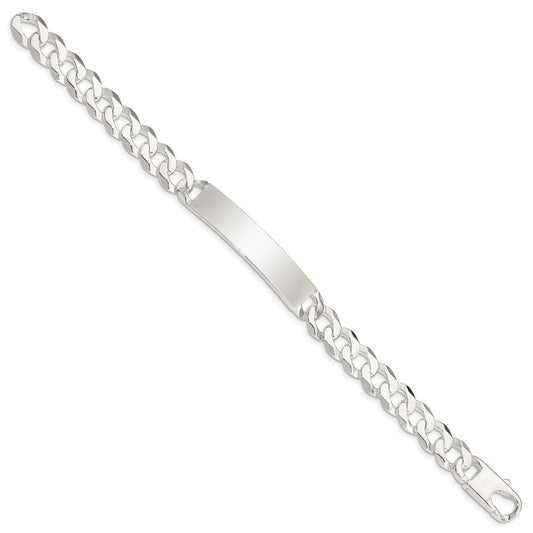 925 Sterling Silver 9mm Curb Link ID Bracelet 7.5 inch