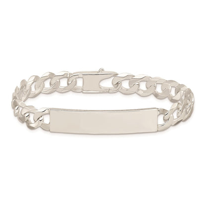 925 Sterling Silver 9mm Curb Link ID Bracelet 7.5 inch