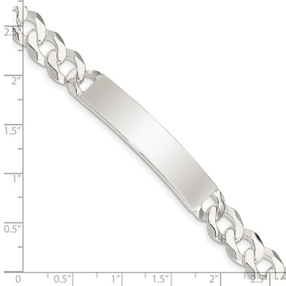 925 Sterling Silver 9mm Curb Link ID Bracelet 7.5 inch