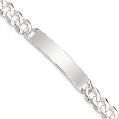 925 Sterling Silver 9mm Curb Link ID Bracelet 7.5 inch