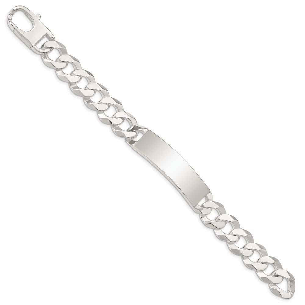 925 Sterling Silver 12.5mm Curb Link ID Bracelet 8.5 inch