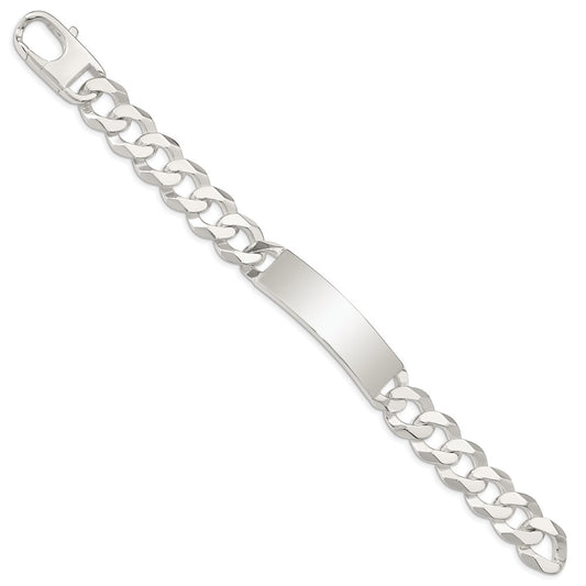 925 Sterling Silver 12.5mm Curb Link ID Bracelet 8.5 inch