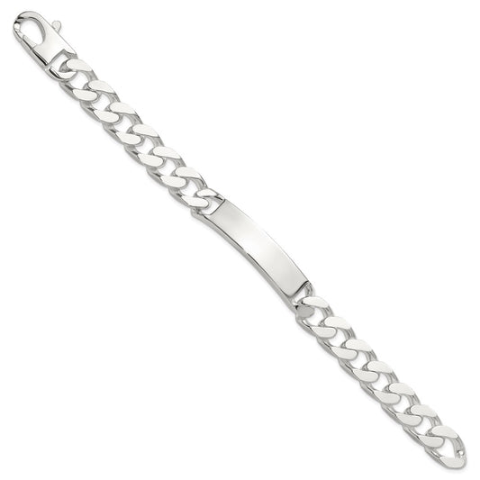 925 Sterling Silver 10.5mm Curb ID Bracelet 8.5 inch