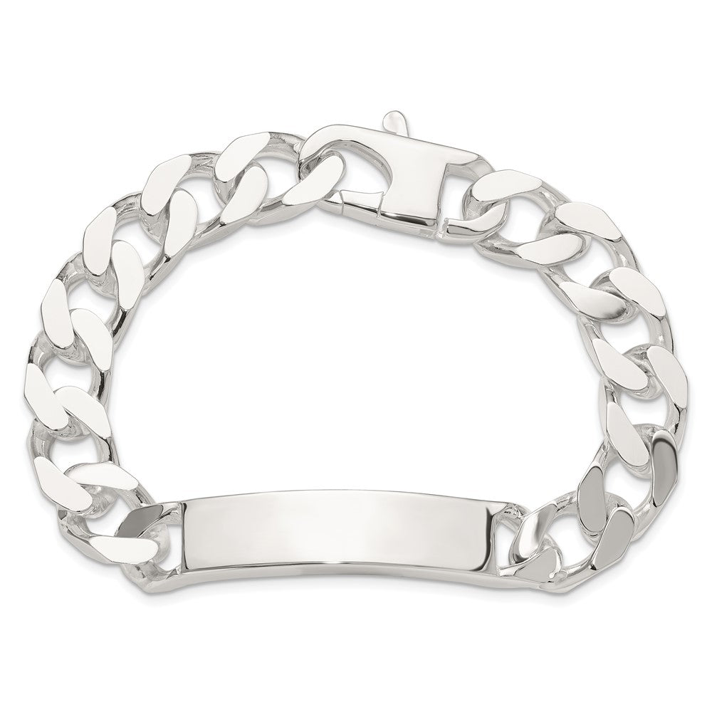 925 Sterling Silver 10.5mm Curb ID Bracelet 8.5 inch