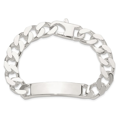925 Sterling Silver 10.5mm Curb ID Bracelet 8.5 inch